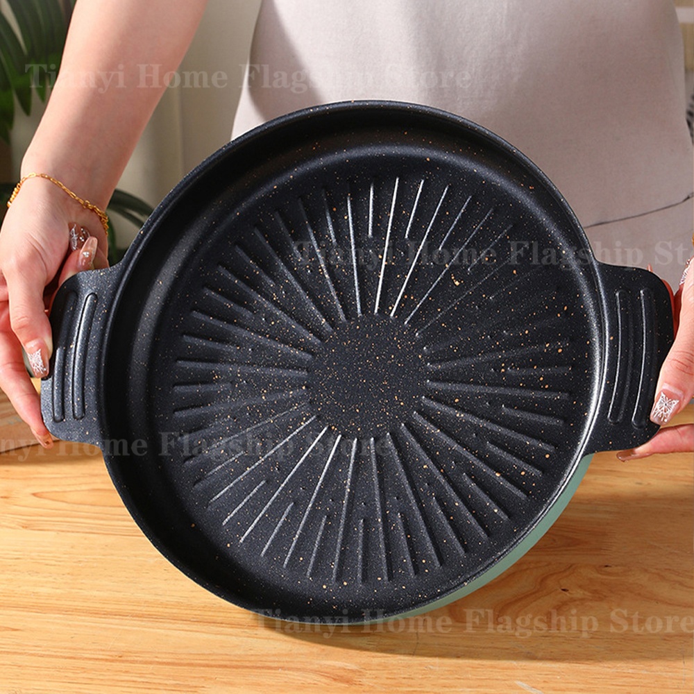 Grill Pan Round Non-Stick Barb - đánh giá và giá Korean Bbq Grill