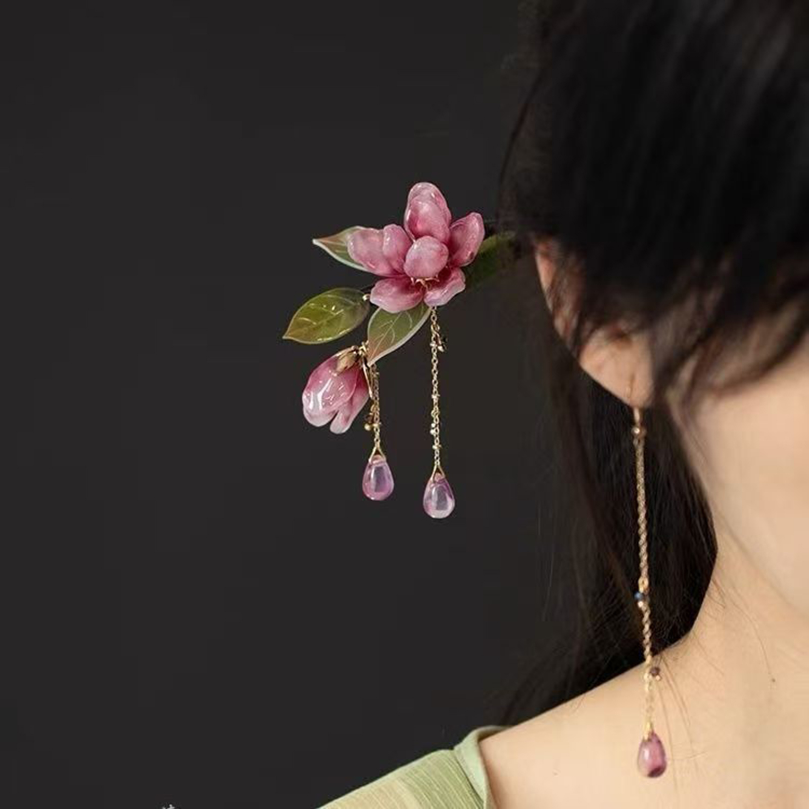 Floral Hair Stick Chinese Styl - đánh giá và giá Hanbok Hair Pin